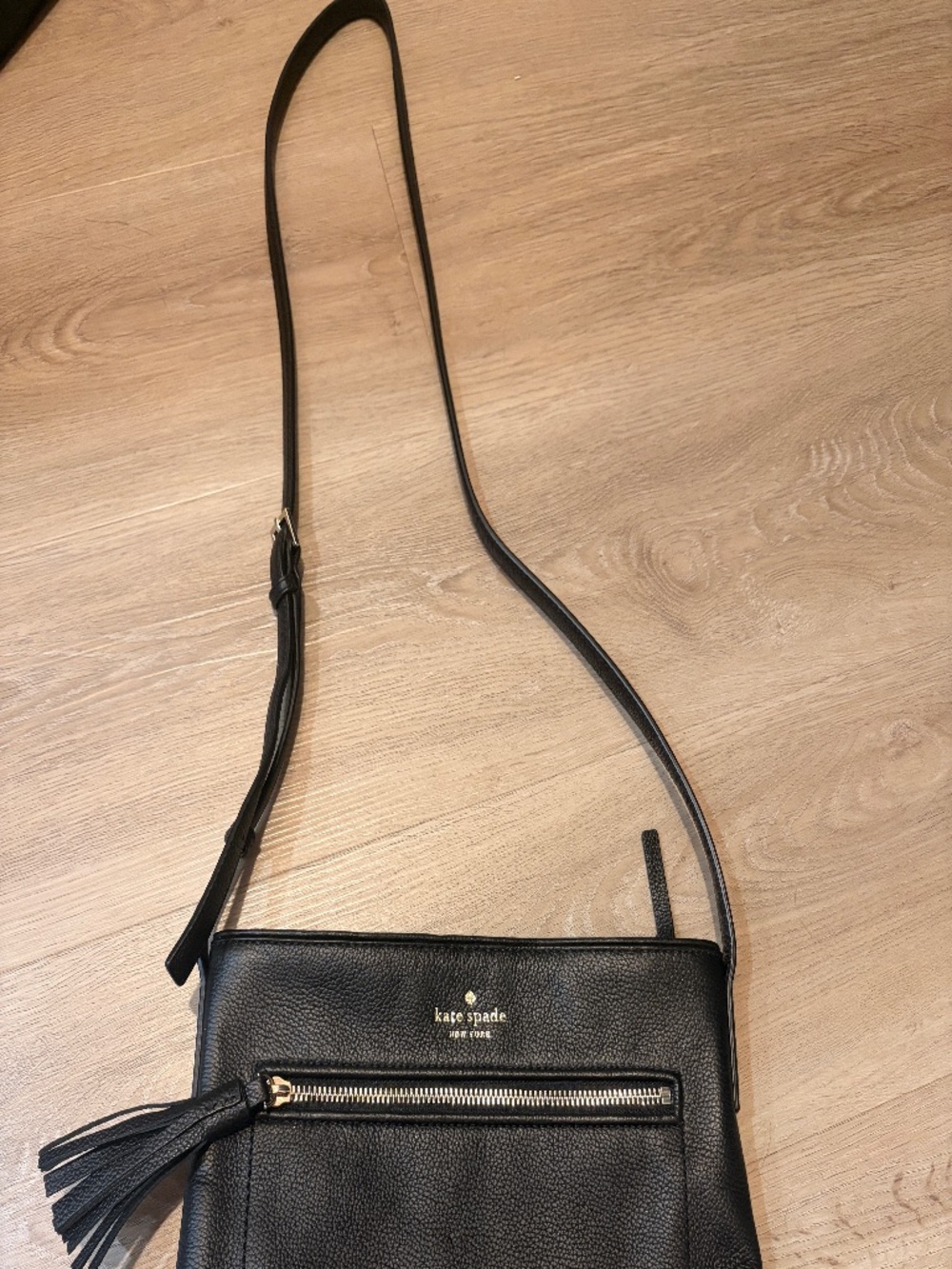 Kate Spade tassel purse black leather